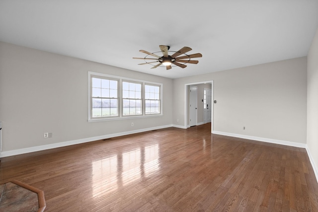 13391 Fruit Hill Red Bridge Rd, Crofton, KY 42217 - spare room featuring ceiling fan, baseboards, and wood finished floors
