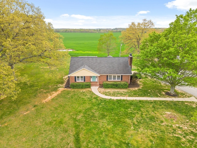 13391 Fruit Hill Red Bridge Rd, Crofton, KY 42217 - view of front of house with a chimney, a front lawn, and brick siding