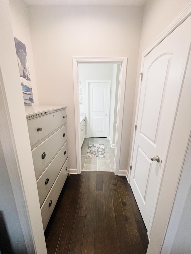 199 Evans Dr, Tullahoma, TN 37388 - hall featuring baseboards and dark wood-style flooring