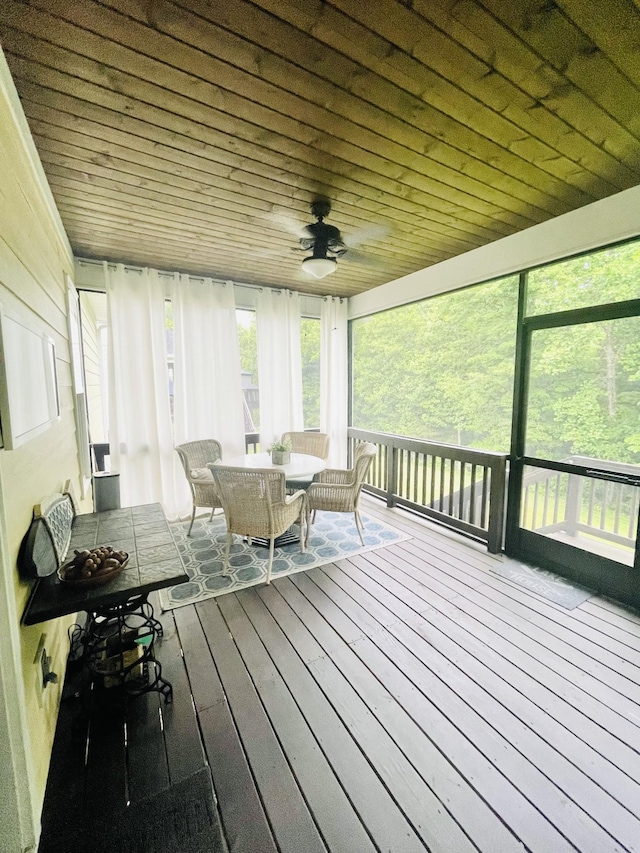 199 Evans Dr, Tullahoma, TN 37388 - sunroom with outdoor dining space and a ceiling fan