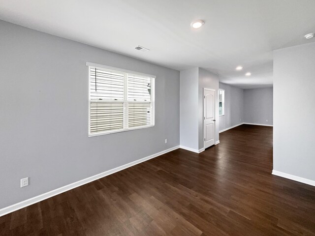 7007 Berkswell Dr, Lebanon, TN 37087 - empty room with recessed lighting, baseboards, visible vents, and dark wood-style floors