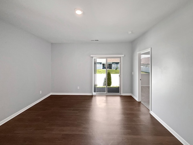 7007 Berkswell Dr, Lebanon, TN 37087 - empty room with recessed lighting, visible vents, baseboards, and dark wood-style flooring