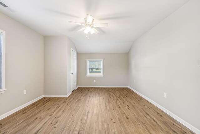 111 3rd Ave, Mount Pleasant, TN 38474 - spare room featuring light wood-style flooring, visible vents, baseboards, and ceiling fan