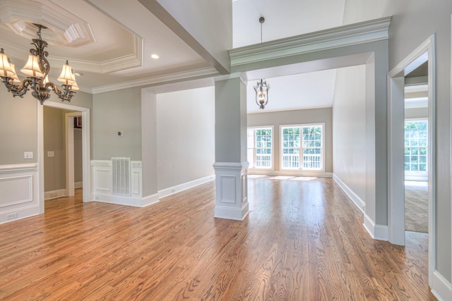 1178 Mccoury Ln, Spring Hill, TN 37174 - empty room with visible vents, light wood-type flooring, and a notable chandelier
