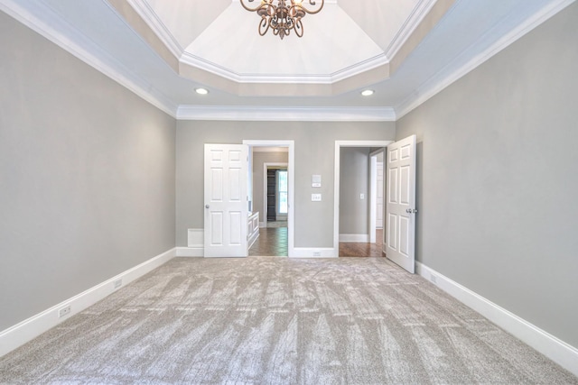1178 Mccoury Ln, Spring Hill, TN 37174 - unfurnished bedroom featuring an inviting chandelier, carpet flooring, recessed lighting, and ornamental molding