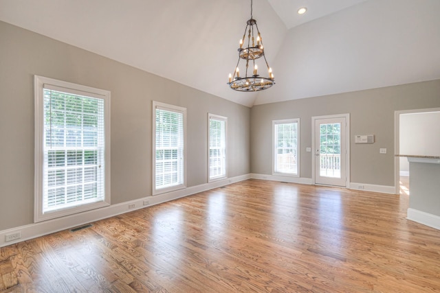 1178 Mccoury Ln, Spring Hill, TN 37174 - interior space with an inviting chandelier, plenty of natural light, light wood-type flooring, and visible vents