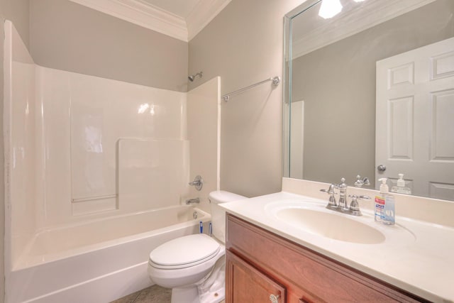1178 Mccoury Ln, Spring Hill, TN 37174 - bathroom with crown molding, tub / shower combination, toilet, and vanity