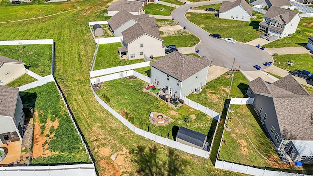 bird's eye view with a residential view