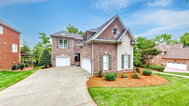 146 Allenhurst Cir, Franklin, TN 37067 - traditional home with brick siding, an attached garage, a front yard, and concrete driveway