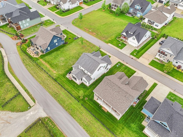 aerial view with a residential view