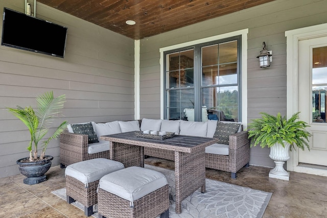 view of patio featuring an outdoor living space