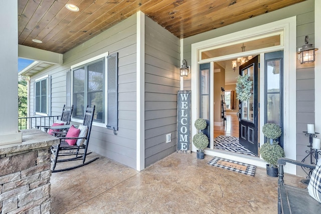view of patio with a porch