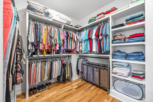 spacious closet with wood finished floors