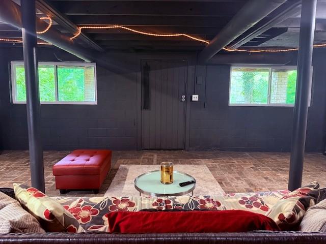 below grade area featuring a wealth of natural light