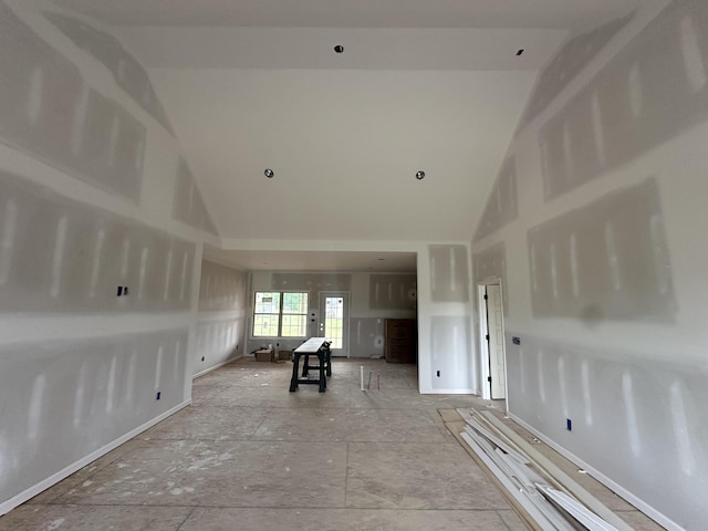 219 Cheney Ln, Lafayette, TN 37083 - hallway featuring baseboards and high vaulted ceiling