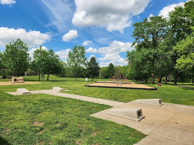 638 Band Dr, Franklin, TN 37064 - surrounding community with a lawn and view of wooded area