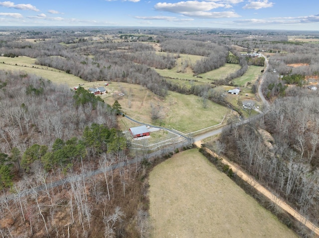 bird's eye view with a rural view