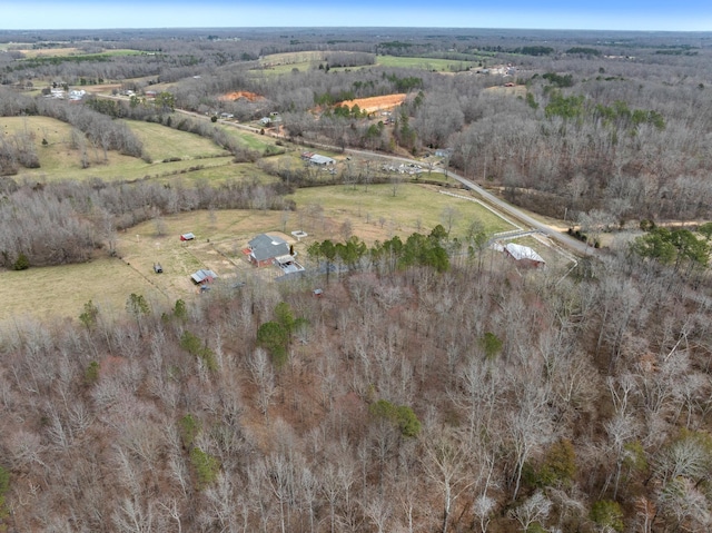 bird's eye view with a rural view