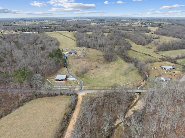 drone / aerial view featuring a rural view