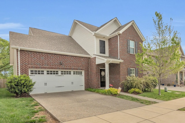 155 Telavera Dr, White House, TN 37188 - view of front of house featuring brick siding, a shingled roof, concrete driveway, and an attached garage