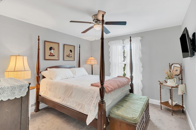 155 Telavera Dr, White House, TN 37188 - bedroom featuring baseboards, a ceiling fan, and light carpet