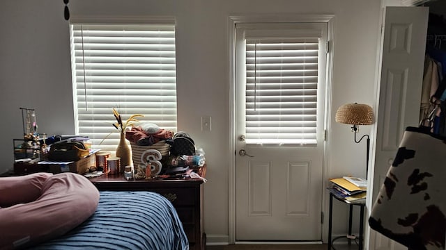 bedroom featuring multiple windows