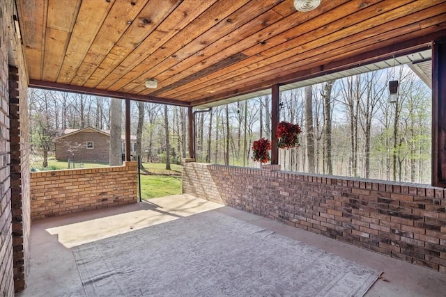 view of unfurnished sunroom
