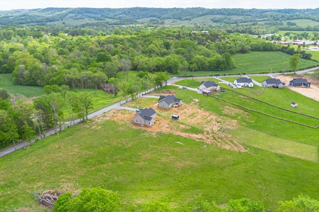 aerial view featuring a rural view