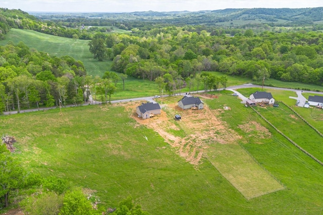 bird's eye view with a rural view