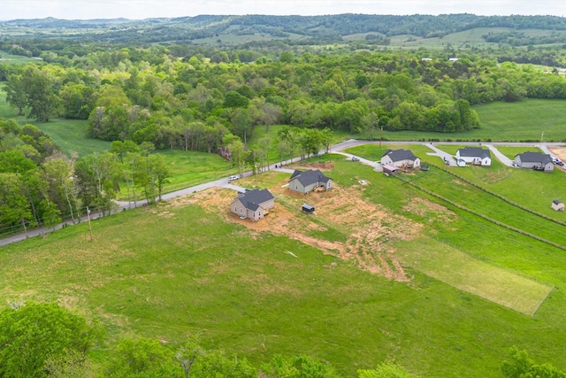 bird's eye view with a rural view