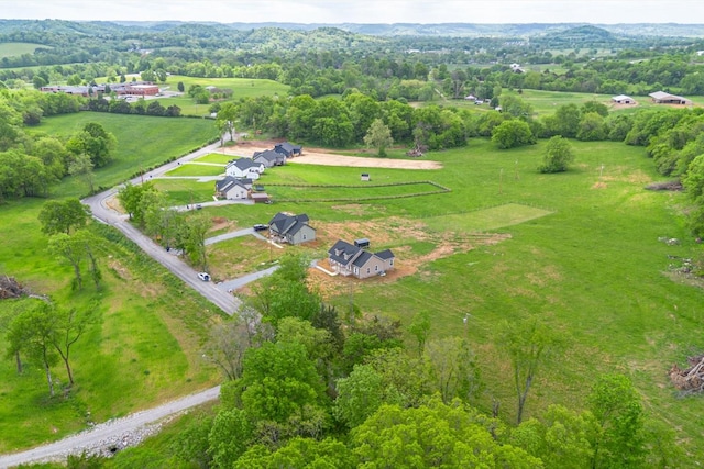 bird's eye view featuring a rural view