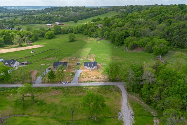 drone / aerial view featuring a rural view