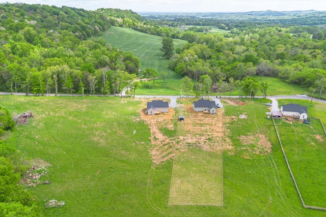 aerial view featuring a rural view