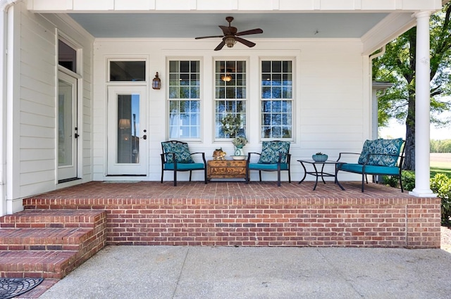 23475 Slate Rd, Athens, AL 35614 - view of patio / terrace with a ceiling fan and covered porch