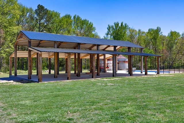 23475 Slate Rd, Athens, AL 35614 - view of home's community with a gazebo, a yard, a swimming pool, and fence