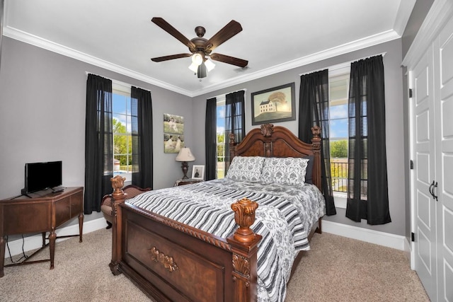 23475 Slate Rd, Athens, AL 35614 - bedroom featuring ornamental molding, baseboards, and light colored carpet