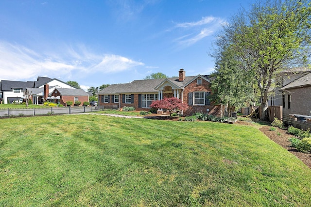 2418 Abbott Martin Rd, Nashville, TN 37215 - single story home with fence, a chimney, and a front yard