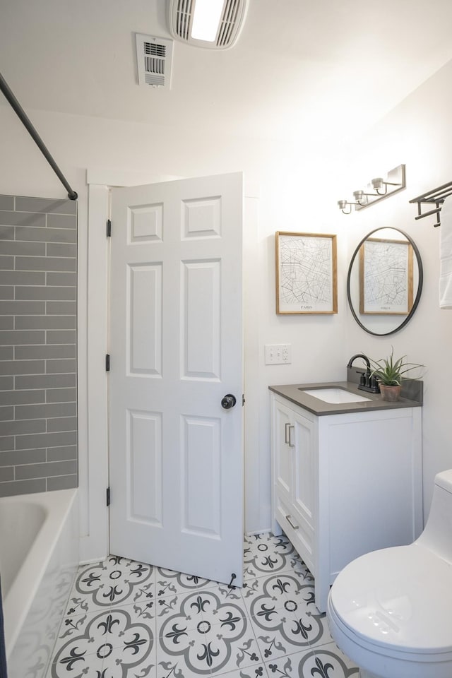 4304 Central Valley Dr, Hermitage, TN 37076 - bathroom featuring tile patterned floors, visible vents, vanity, and toilet