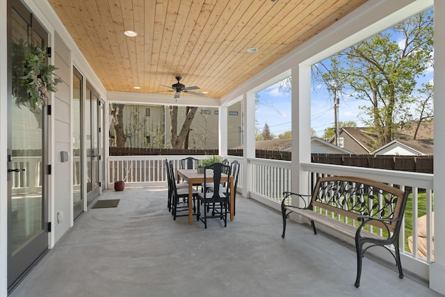 4306 Idaho Ave, Nashville, TN 37209 - view of patio / terrace with outdoor dining area, fence, and ceiling fan