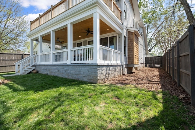 4306 Idaho Ave, Nashville, TN 37209 - exterior space with a lawn, fence, and ceiling fan