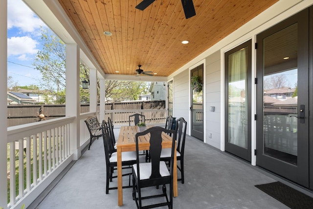 4306 Idaho Ave, Nashville, TN 37209 - view of patio with fence, ceiling fan, and outdoor dining area