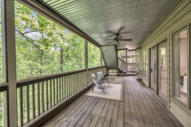 635 Harpeth Trace Dr, Nashville, TN 37221 - wooden terrace featuring a ceiling fan