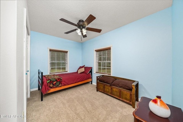 547 Clear Creek Ln, Monterey, TN 38574 - bedroom with carpet floors, a textured ceiling, baseboards, and ceiling fan