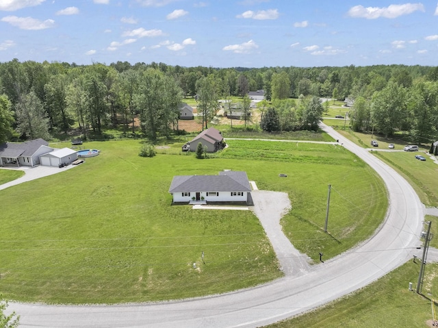 aerial view with a forest view