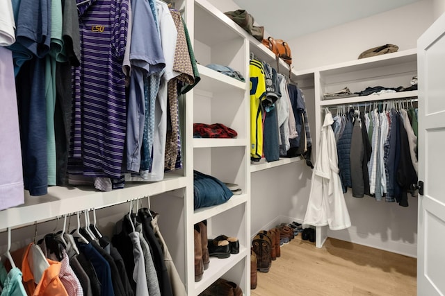 spacious closet featuring wood finished floors
