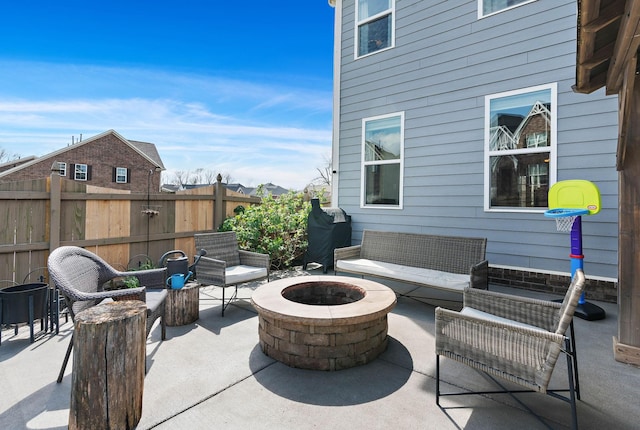 7025 Bennett Dr, Mount Juliet, TN 37122 - view of patio with fence and an outdoor fire pit