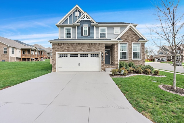 7025 Bennett Dr, Mount Juliet, TN 37122 - craftsman-style house featuring concrete driveway, an attached garage, brick siding, and a front yard