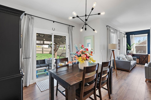 7025 Bennett Dr, Mount Juliet, TN 37122 - dining room featuring wood-type flooring and a notable chandelier