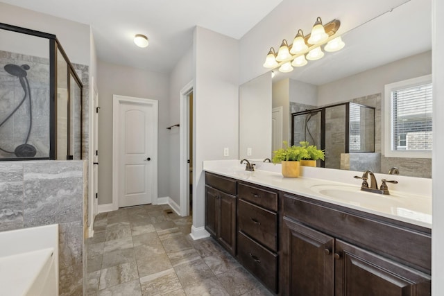 124 Houghland St, Gallatin, TN 37066 - full bathroom with a shower stall, a tub to relax in, a sink, and double vanity