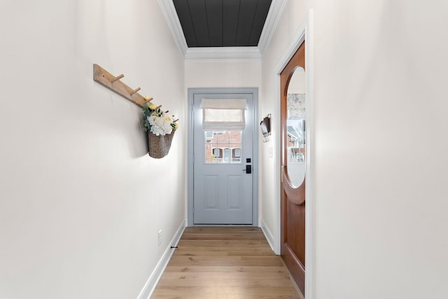 2931 Longford Dr, Murfreesboro, TN 37129 - doorway to outside with light wood finished floors, baseboards, and crown molding